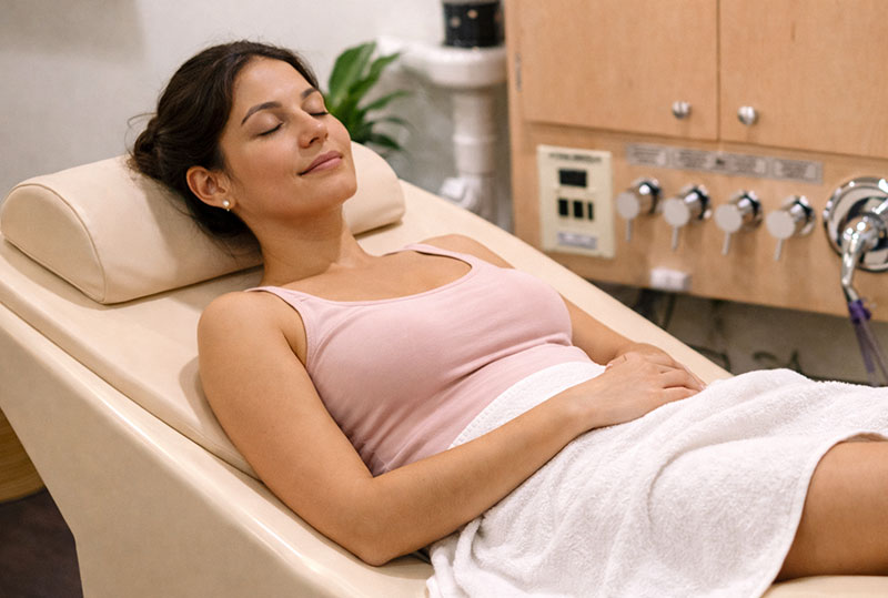 Colon hydrotherapy treatment space